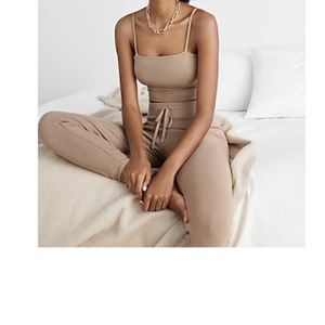 New Express Body Contour Double Layer Cropped Square Neck Cami